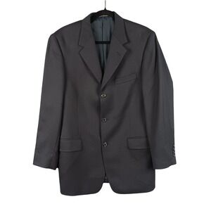 Vintage Pierre Cardin Men's 38R Black Worsted Wool Three‎ Button Blazer Jacket